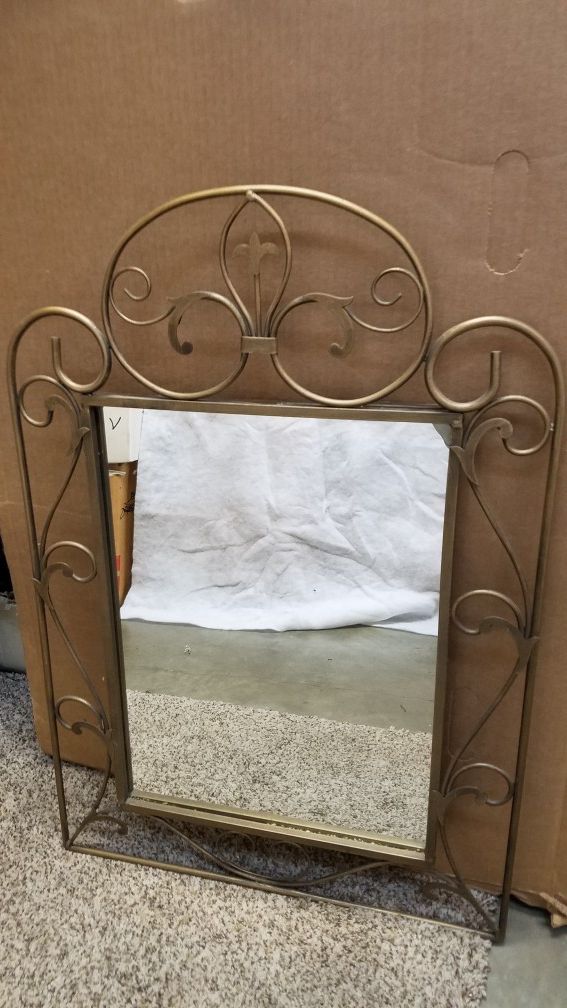 Mirror, antique metal frame