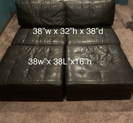 Faux leather chairs & ottoman
