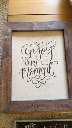 Enjoy Every Moment Framed Wall Sign