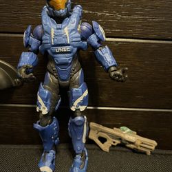 Halo 3 Spartan Soldier Scout Blue Loose 5" Action Figure McFarlane 2008