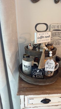 Farmhouse Two-Tier Wooden Tray