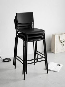 Set of 4 Black IKEA Stackable Stools / Counter Chairs