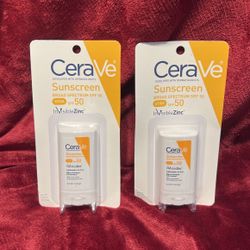 CeraVe Sunscreen 2 Sticks SPF 50 *NEW*