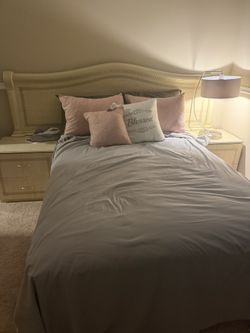 9 Piece Italian Bedroom Set – 2 Decor Items, Full Bed, Dresser w/ Mirror, 2 Nightstand & Armoire (Elegant)