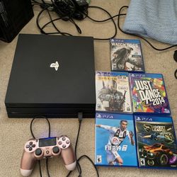 PS4 Pro 1TB with 5 Games 