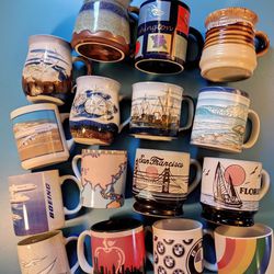 Vintage Mug Collection Lot, Otagiri, FTD Rainbow, Tiffany, Boeing, Seagulls