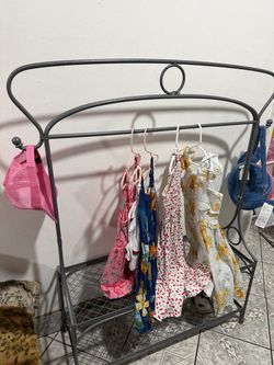Metal Closet wardrobe rack for girls clothing and dresses