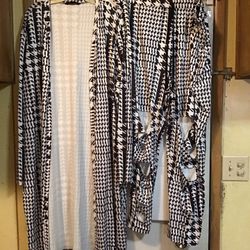 Temu 5xL Chicme Woman’s Checkered Patchless Pants And Long Sleeve Cardigan 