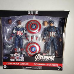 Marvel Legends Captain America Steve Rogers And Sam Wilson Action Figures