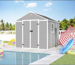 7x8ft Large Outdoor Plastic Storage Shed