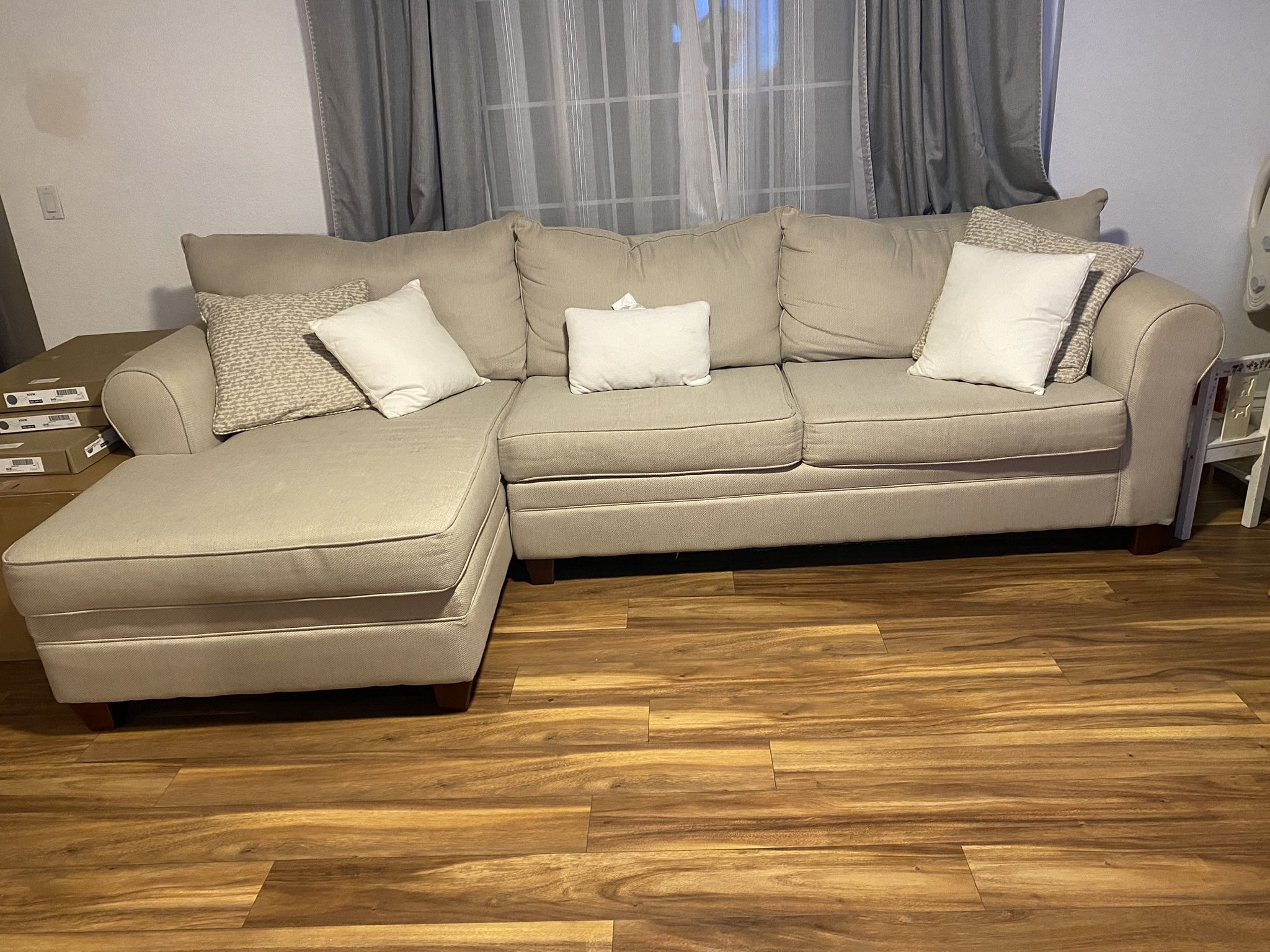 Laurel Beige 2 Piece Left Arm Facing Sectional