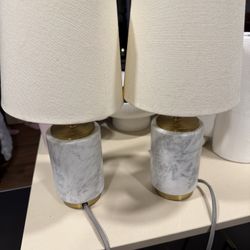 West Elm Marble Nightstand Lamps