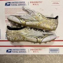 Mizuno Alpha AG Soccer Cleats Size 10.5 Made In Japan ‘White/Gold’ [P1GA246150]