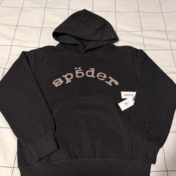 SP5DER rhinestone hoodie