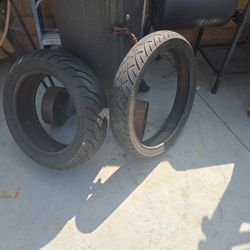 Dunlop And Metzeler Tires Black Wall Both For A 100