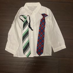 New Boy’s White Dress Shirt And 2 Ties
