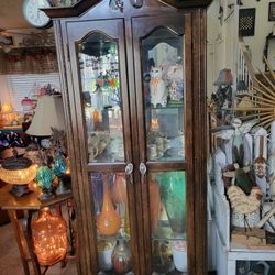 China cabinet wood glass hutch 