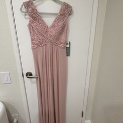 Blush Pink Long Bridesmaid Or Party Dress New With Tag 