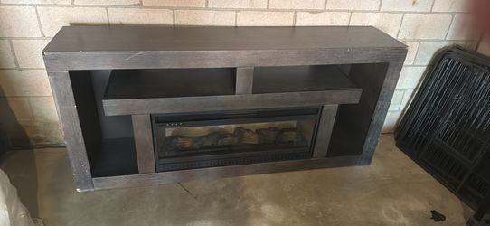 Large tv stand with electric fireplace