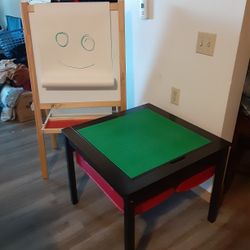 Lego Table With Storage And Free Art Easel