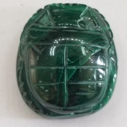Large Carved Malachite Scarab 