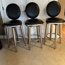 Leather Bar Stools Set Of 3