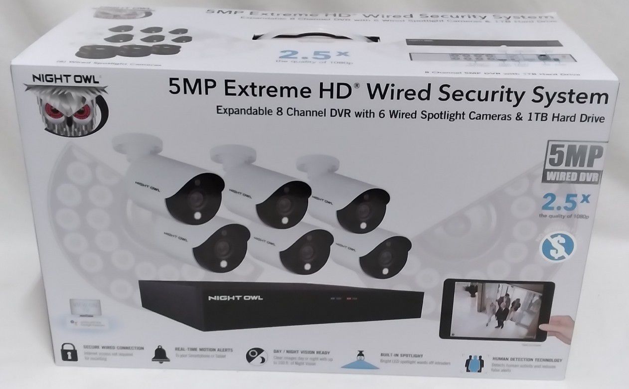 Night owl 5MP extreme HD wired security system New
