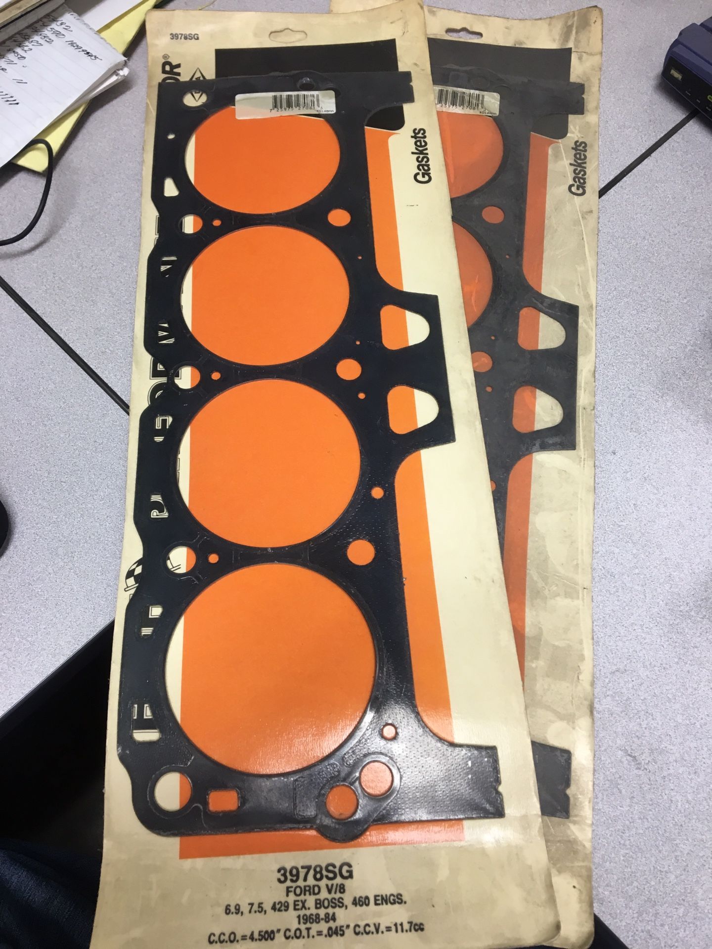 Head Gasket pair Ford 6.9/7.5/429 except Boss 460 1968:84 #3978SG Victor Gaskets