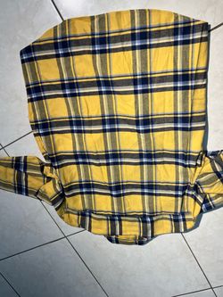 Men Yellow Plaid Flannel Long Sleeve Shirt AE