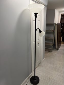 Torchiere Floor Lamp with Adjustable Reading Light 71.5" tall