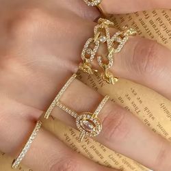  Adjustable / Waterproof / White Gold Color Personality Fashion Engagement Ring Jewelry Gifts