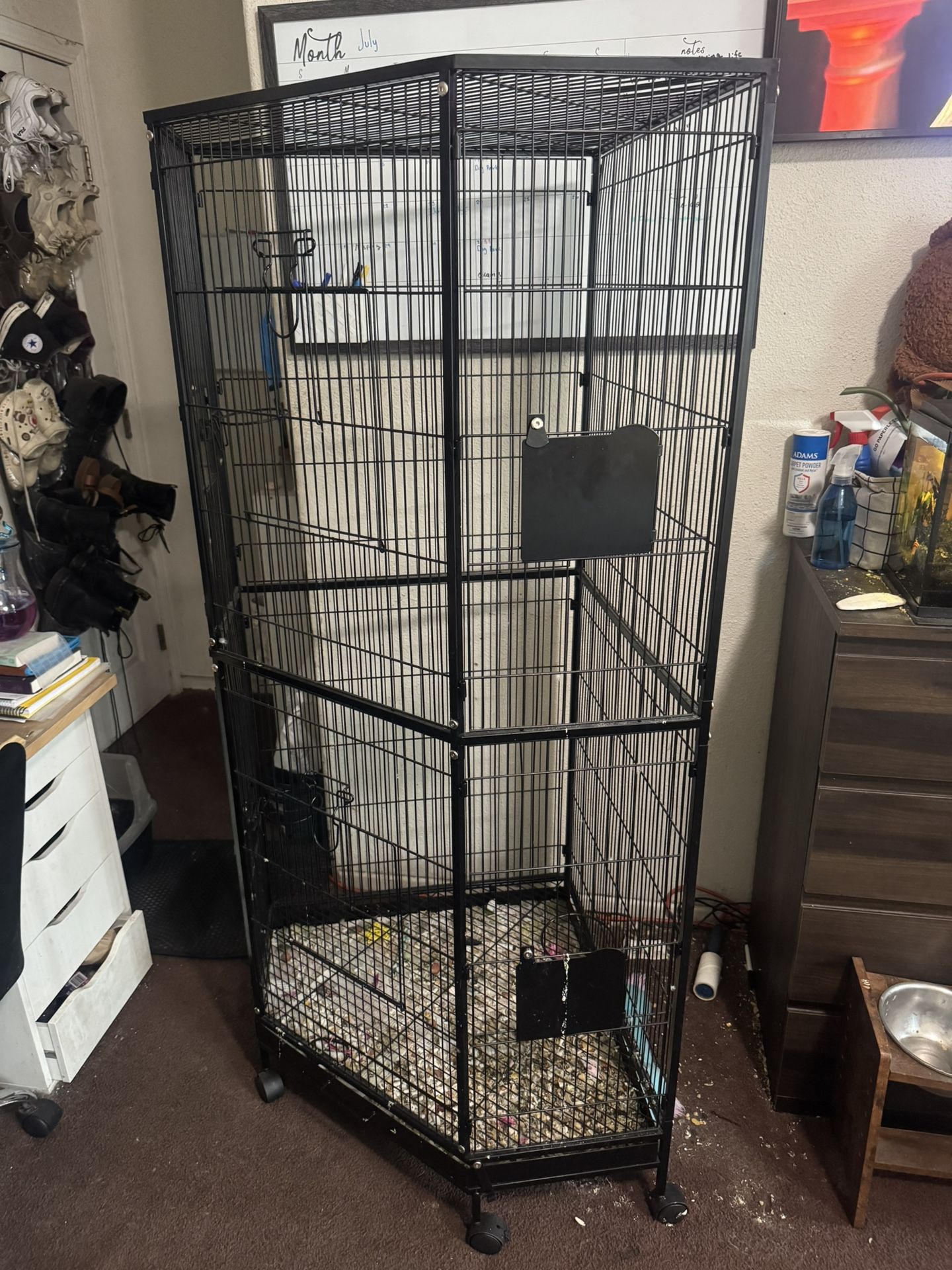 Large Bird Cage, Extra Perches And Bird Backpack
