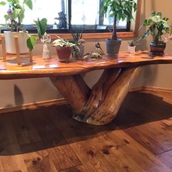 Custom Made Occasional Table Crafted By Local White Mountain Artist