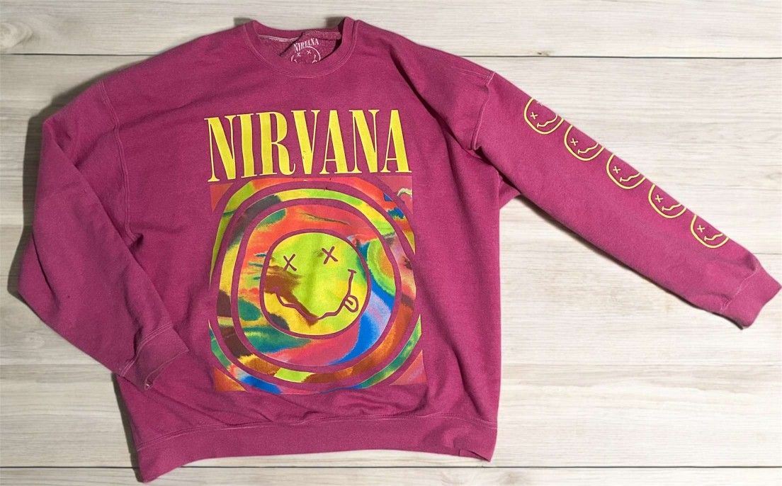 Pink Nirvana Oversized Sweatshirt Urban Outfitters