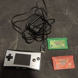 Gamboy Micro + Pokemon FireRed and Leaf Green