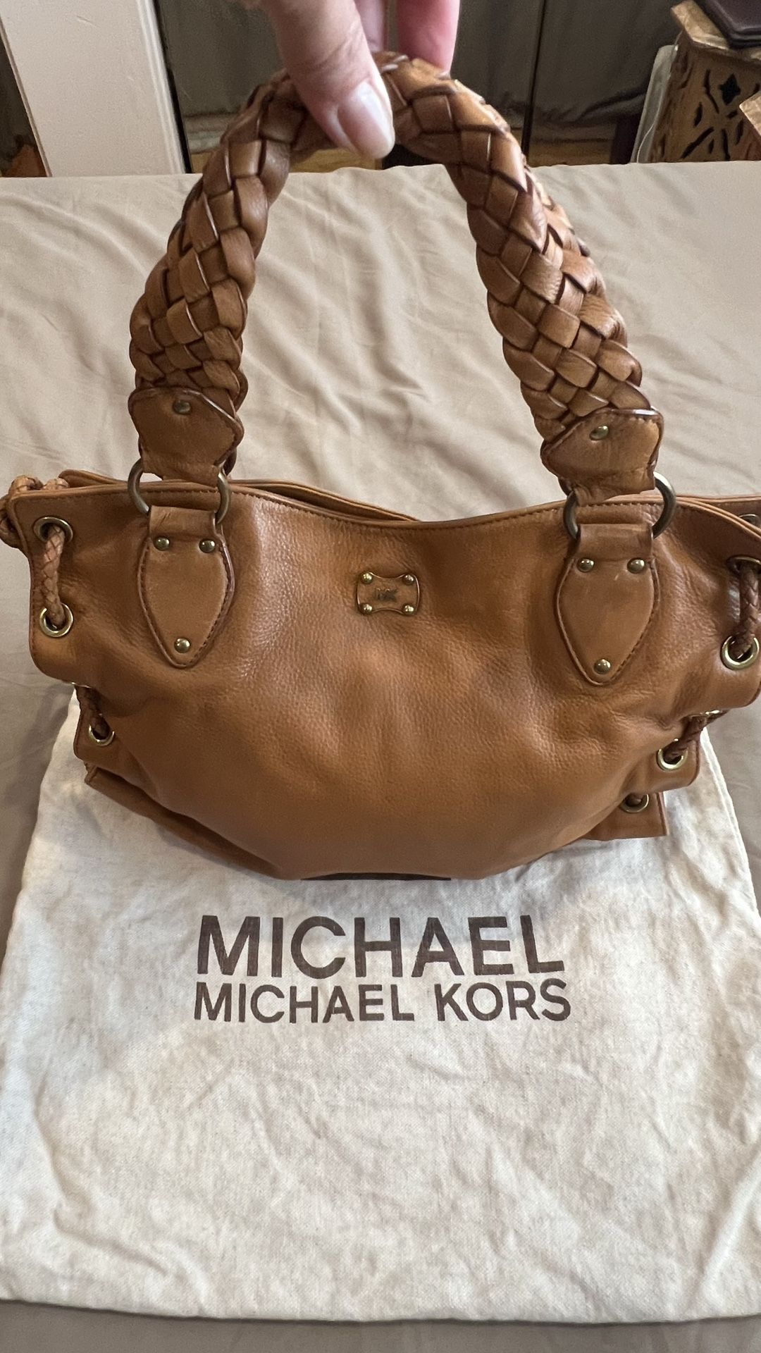 Michael Kors Woodside Large Satchel Purse Bag Genuine Leather