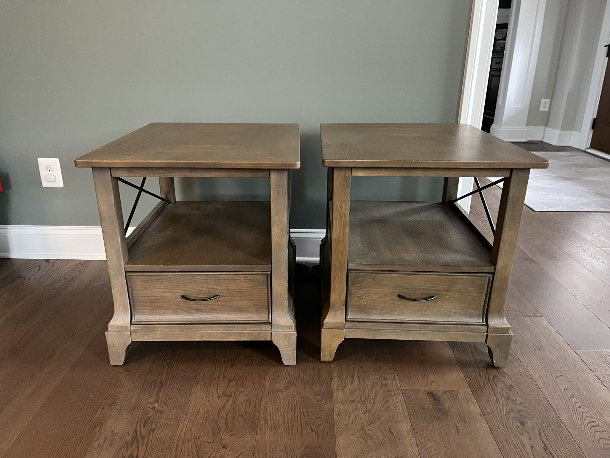 2 Farmhouse Style End Tables