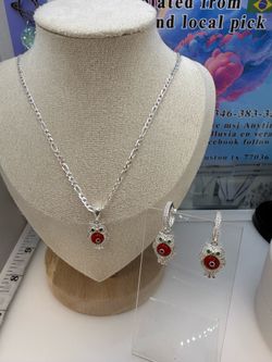 925 sterling silver 22” inch high quality solid Italian silver cadena y dije de plata Italiana 22” solido piedras finas