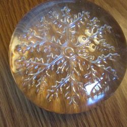 Glass Snowflake Paperweight 