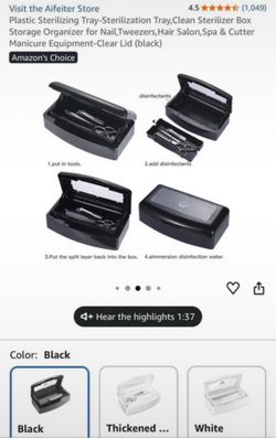 Black Plastic Sterilization Tray with Clear Lid