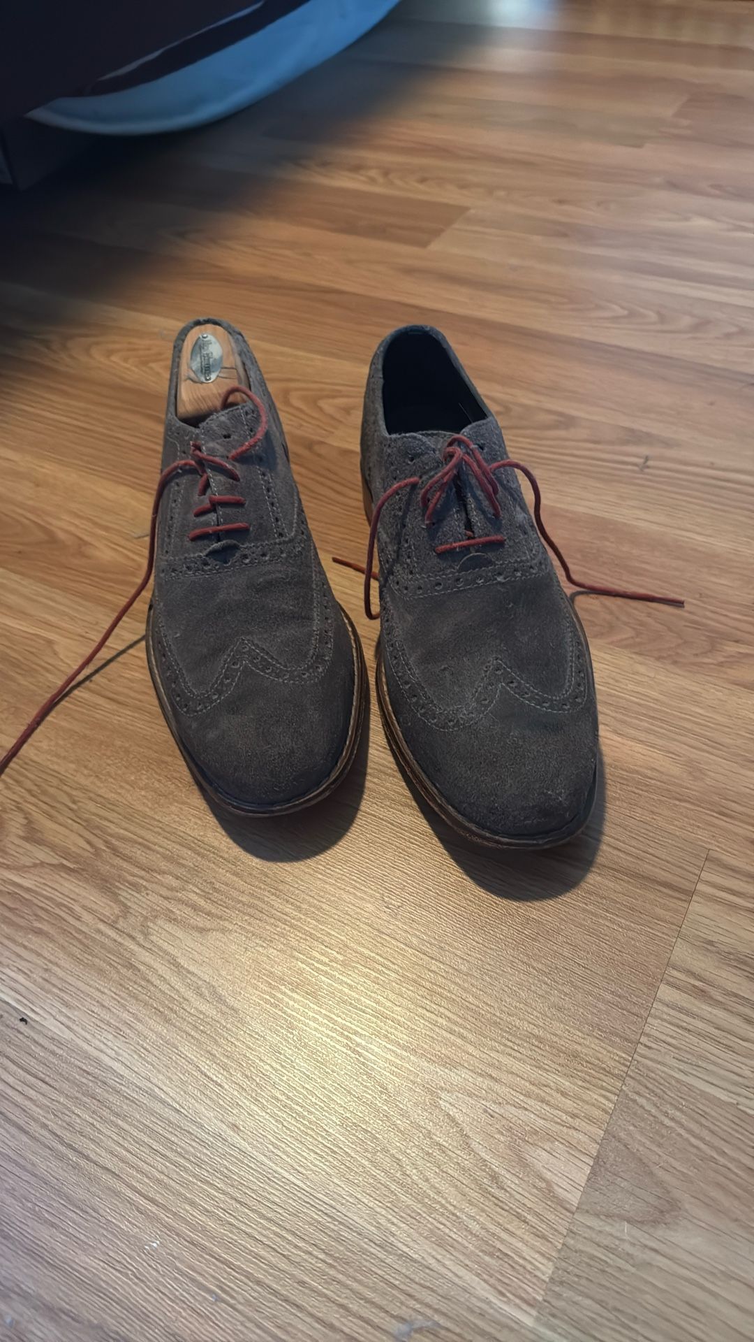Cole Haan Suede Wingtip Shoes – Gray, Size 9.5