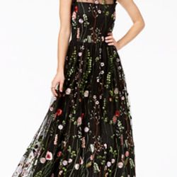 Beautiful Size 20w Floral Dress Sleeveless With Net Underskirt 