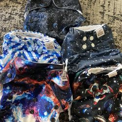 Mama Koala,5 pc. NEW Kids Diaper Covers - Blue, shells only no inserts, reusable