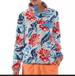 Patagonia Synchilla Snap-T Hawaiian Floral Pullover Fleece Women’s Size“Large”