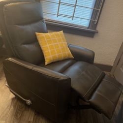 Grey Leather Reclining Chair