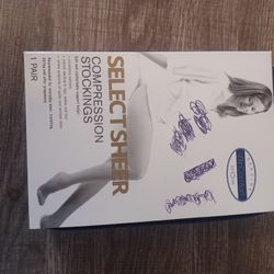 New Sz 2x Select Sheer Compression Stockings 1 Pair