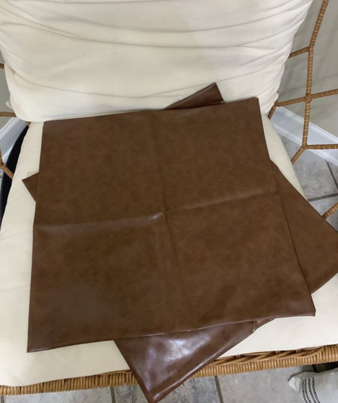 Brand new faux leather pillow cases