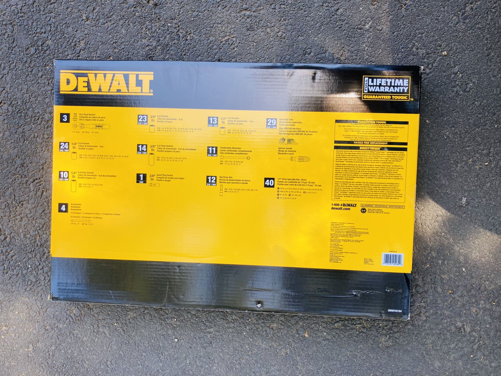 New DeWalt Mechanics Socket 184 pc. Set Lifetime Warranty for Sale in