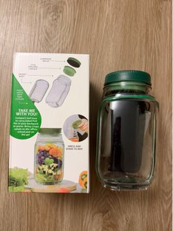 Silicone Seal Salad Jar | Vertical Layering Design for Meals, Side Opening for Easy Mixing, Portable ABS Container for Work Gym (Not Microwave Safe)