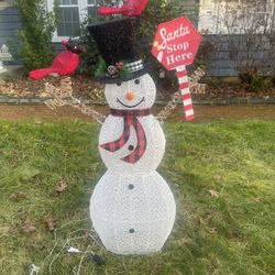 Snowman Body With White Lights 